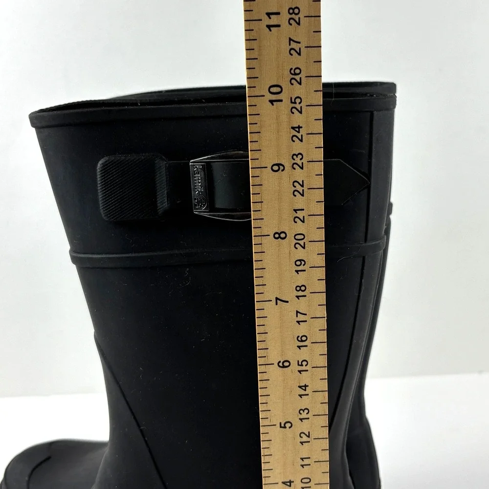 Kamik Kids Black Rubber Rain‎ Boots Buckle Detail Waterproof Size 1